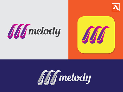 Melody modern m letter logo