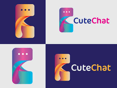 Cutechat logo 3d 3d logo abstract abstract logo abstractlogo logo logo design logo designer logodesign