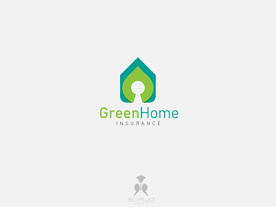 GreenHome logo abstract abstract logo abstractlogo bestlogo brand branding creative design home icon insurance leaf loan logo logo design logo designer logodesign minimal modern secure