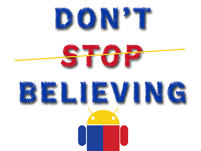 Don't Stop Believing design flat illustration logo typography