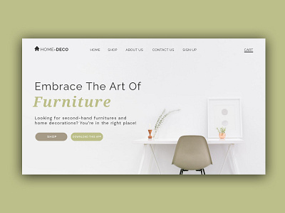 Home Deco Web App app design minimal typography web