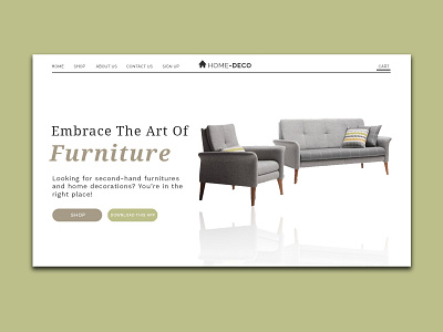 Home Deco version 3 app ecommerce minimal typography web design