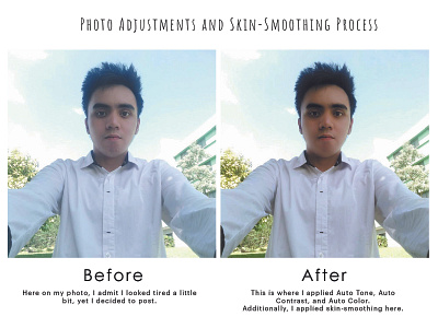 Photo adjustments and skin-smoothing process photo manipulation photograph photoshop
