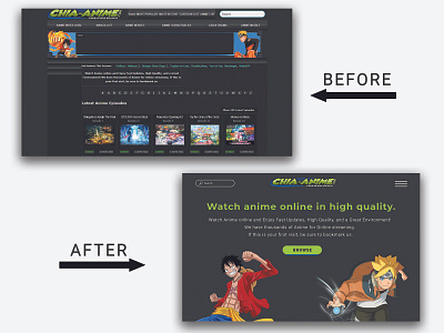 "Chia-Anime" - redesigned website hero anime design illustrator minimal photoshop typography web