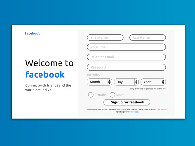 Facebook: Redesigned Sign In facebook figma minimalist prototype typography ui website design