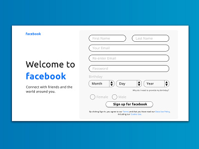 Facebook: Redesigned Sign In facebook figma minimalist prototype typography ui website design