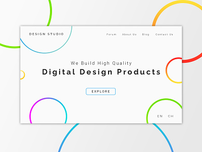 Design Studio (White): Redesign gradient color minimalist photoshop shapes typography ui web design