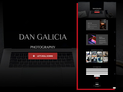 Dan Galicia Photography landing page minimal photoshop typography ui web