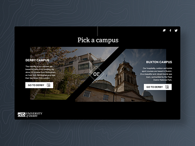 Landing Page - UoD branding dark desktop landing menu minimal select student ui university ux