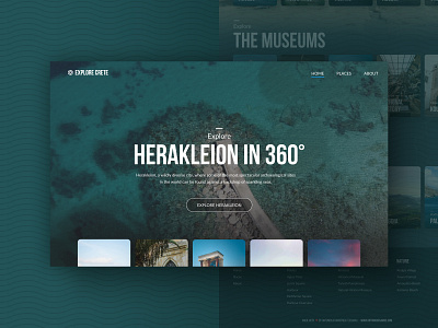 Herakleion in 360° 360 branding cards ui design desktop minimal ui ux virtual tour visual design vr webdesign