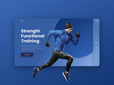 Concept of promo screen for Nike branding design figma figmauxuiwebdesigndribbledesign functional nike pinterest run runner running sport train training ui ux web website