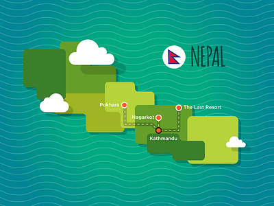 Nepal trip 2015 digital illustration map minimal nepal