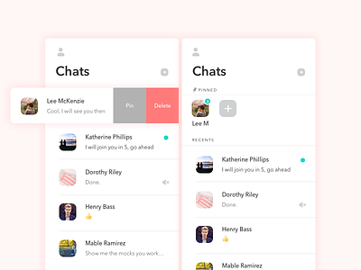 Pin a chat app design chat experience design interaction ios pin pinned product design star ui ux