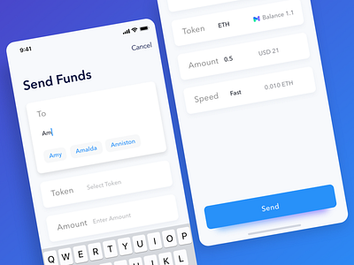 Sending Cryptocurrency cryptic crypto wallet cryptocurrency cryptocurrency app currency iphone xs minimal modal window send sending suggestions ux design wallet