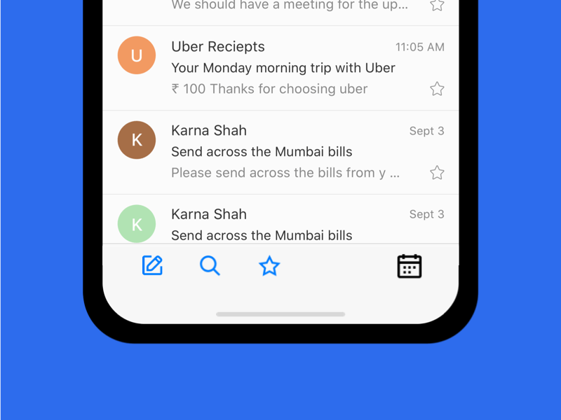 Switching from Email to Calendar on NavBar