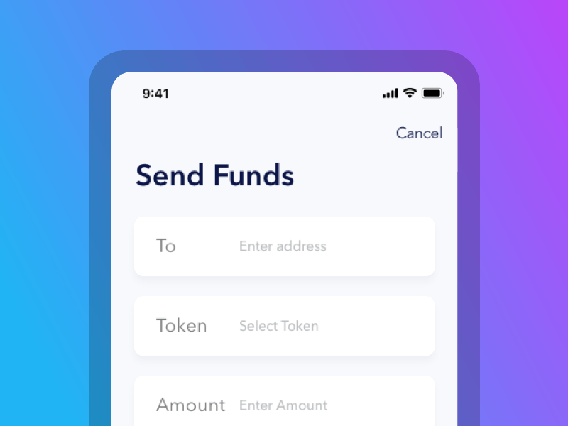 Sending Cryptocurrency concept crypto crypto currency digital form ios 12 iphone xs micro animation micro interaction options principle ui ux wallet
