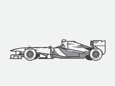 Formula One car ferrari flat formula one illustration minimalism racing wip