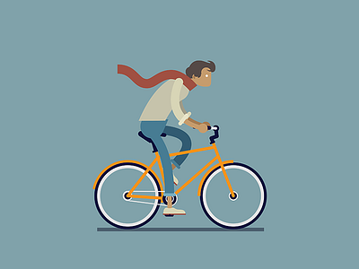 The Orange Bike 2015 bicycle bike flat hipster illustration lost orange vector