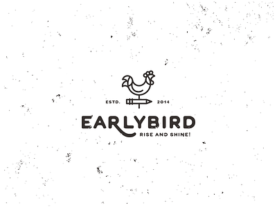 Earlybird bird branding education icon logo mark rooster