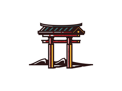 Pagoda flat illustration japan pagoda