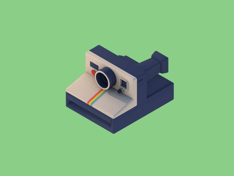 Polaroid 3d c4d camera gif loop motion picture polaroid