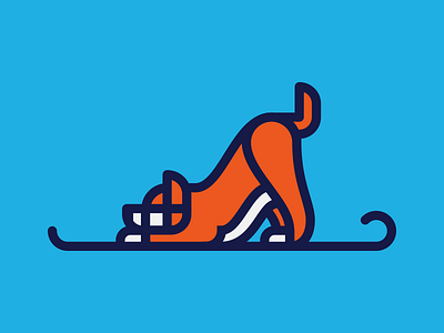 Downward Facing Dog corgi dog flat illustration vector yoga