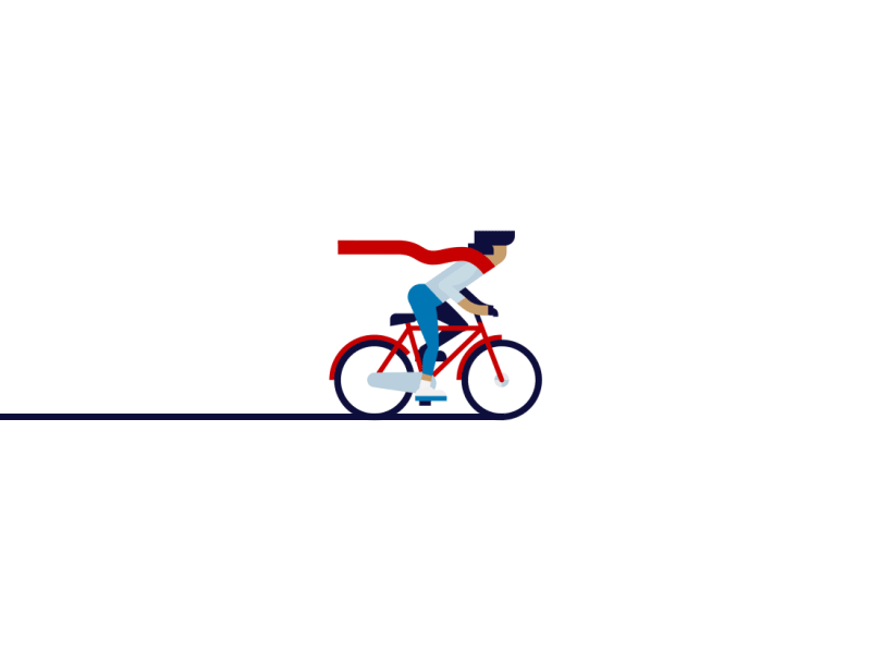 Full Speed Ahead! animation bicycle bike cycle flat gif hipster illustration motion