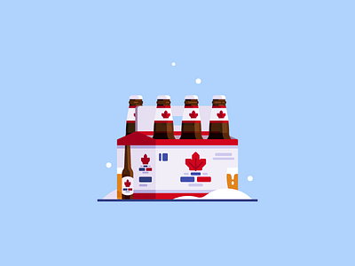 O Canada beer brew canada canadian illustration molson six pack snow