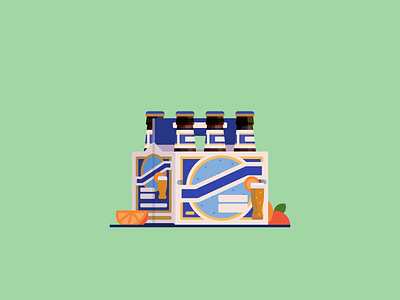 Blue Moon v2 beer blue moon brewskies eatsleepvector flat illustration oranges six pack