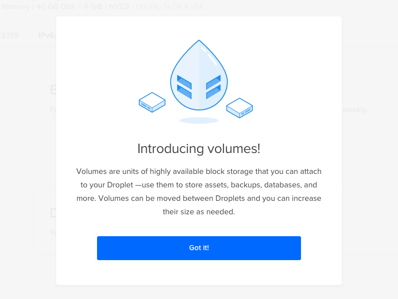 Introducing Volumes! animation block storage digitalocean droplet gif motion storage