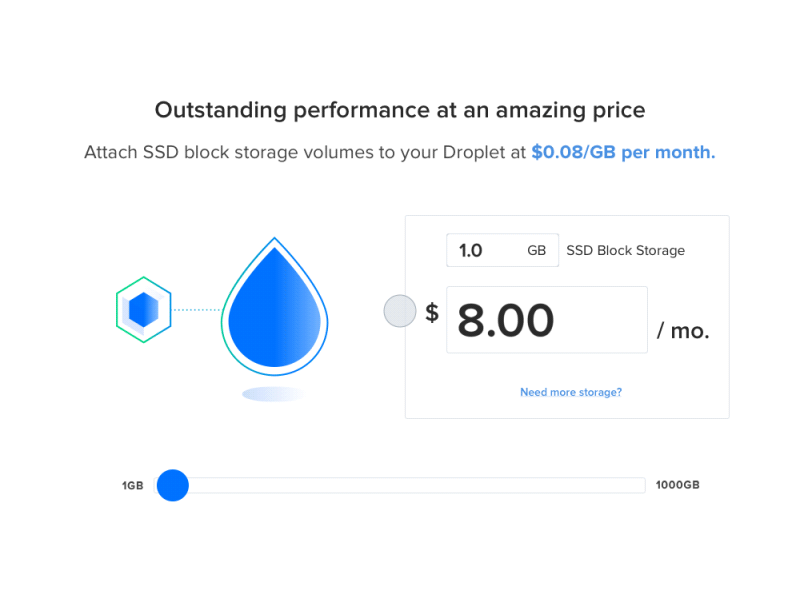 Block Storage Slider digitalocean droplet form pricing prototype slider storage