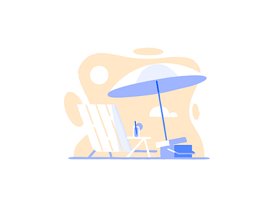 Somewhere Wonderful beach chair community cooler digitalocean illustration modal sand umbrella