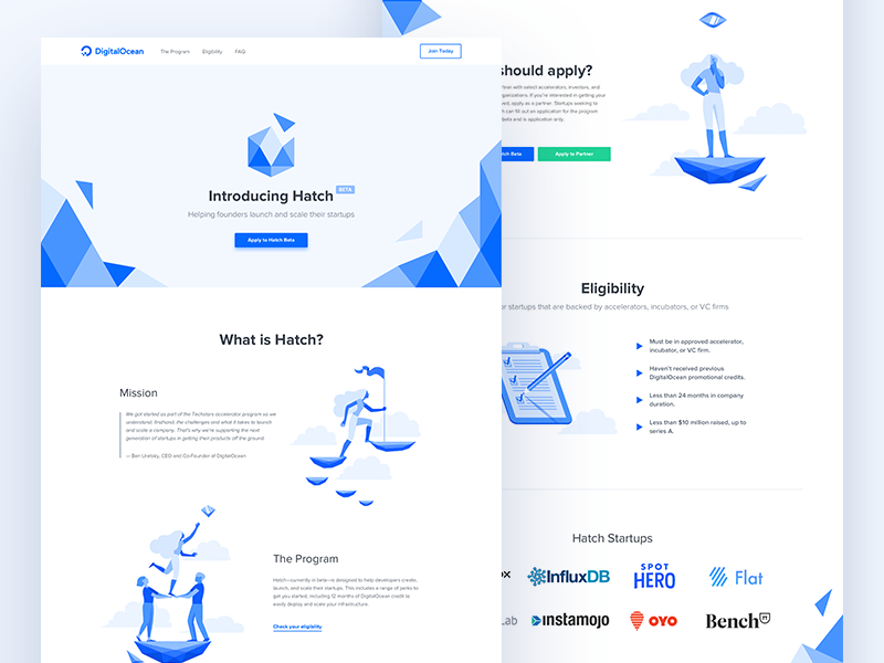 Hatch Landing Page by Kevin Yang for DigitalOcean on Dribbble