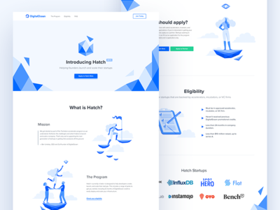 Hatch Landing Page branding digitalocean geometric hatch landing page layout web design website