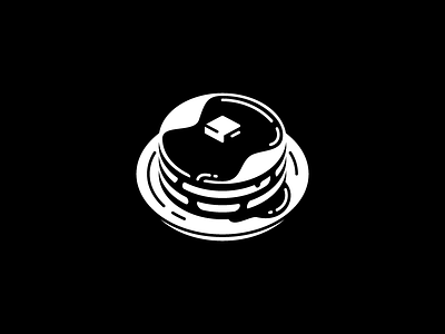 Full Stack black and white breakfast butter hangover illustration minimal pancakes syrup