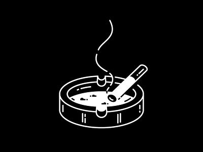 Smoke Break ashtray cigarette icon illustration minimal smoke
