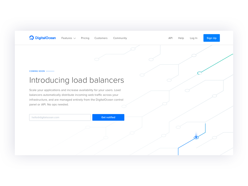 DigitalOcean Load Balancers animation beta digitalocean load balancer web