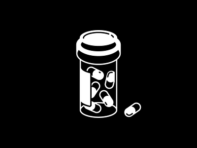 Tic Tacs black bottle candy capsules drugs illustration pills white