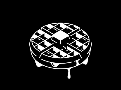 Drooling black and white breakfast drooling flat inktober minimal syrup vectober waffle