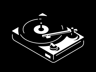 Flowing black and white eatsleepvector illustration inktober music turntable vectober vinyl