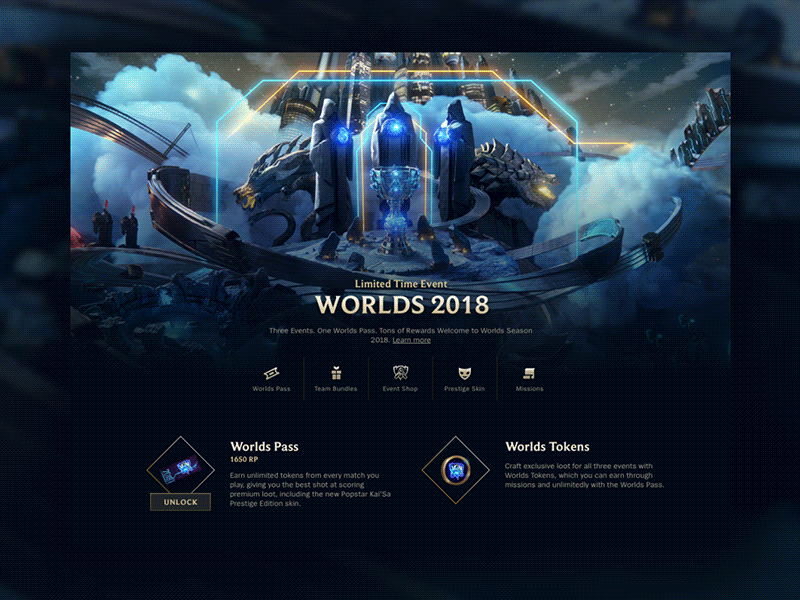 Worlds Season 2018 2018 gaming lcu client league of legends riot games ui world championships worlds