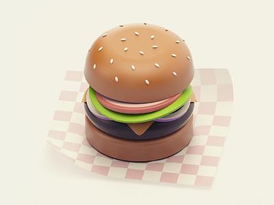 Cheeseburger 3d burger carbs cheeseburger cinema 4d diet fast food junk minimal render