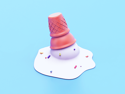 Ice Cream 3d cone eatsleepvector ice cream illustration rip waffle