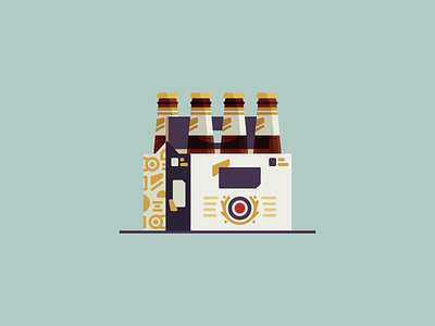 Miller Lite beer brewskies eatsleepvector flat illustration minimal six pack