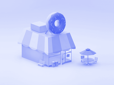 The Big Donut 3d model 3dfordesigners blue donut shop steven universe store wip