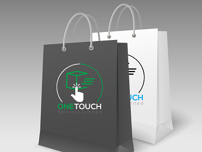 one touch logo with packaging design bussines delivery packging
