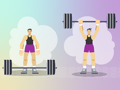 weightlifter took weight design graphic design illustration vector