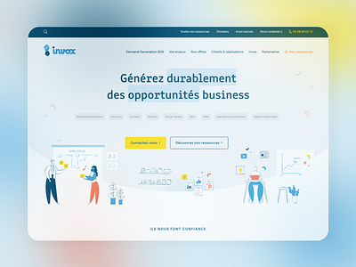 Site web Agence Invox B2B Digital Marketing branding design flat graphic design icon illustration ui ux web website