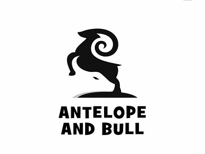 ANTILOPE design flat icon illustration logo minimal