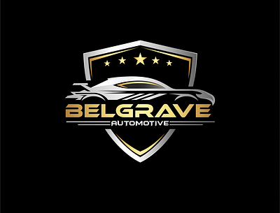 BELGRAVE AUTOMOTIVE MOCKUP design flat icon logo